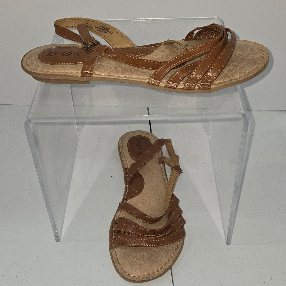 b.o.c. Born Concept Womens 8M Brown Strappy Flat Sandals Z52441 CHL18 Butterfly